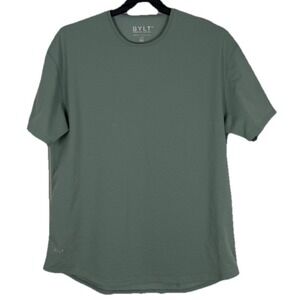 BYLT Drop Cut Lux T Shirt Mens 2XL XXL Green Athletic Stretch Crew Neck